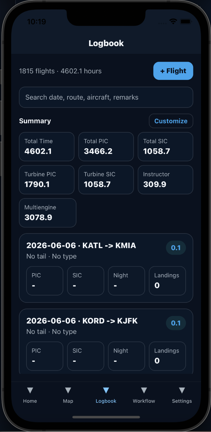Logbook on the go